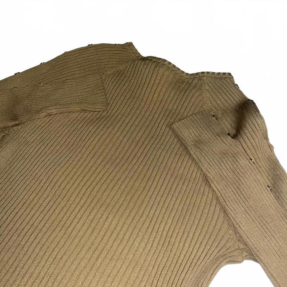 Josephine Chaus Women's Medium ribbed Knit Sweater 72% Silk Blend Button Details - Picture 8 of 8